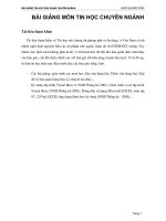 BÀI GIẢNG TIN HỌC CHUYÊN NGÀNH HÀNG HẢI