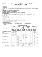 KIỂM TRA 1 TIẾT SINH HỌC 7 HỌC KỲ I