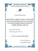 Phân tích tác động của đầu tư trực tiếp nước ngoài (FDI) đến năng suất lao động của doanh nghiệp trong ngành công nghiệp chế biên, chế tạo 