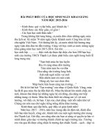 BÀI PHÁT BIỂU CỦA HỌC SINH NGÀY KHAI GIẢNG NĂM HỌC 20152016