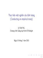 Bài giảng thực hiện một nghiên cứu định lượng   lê việt phú