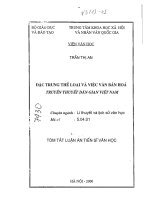 Đặc trưng thể loại và việc văn bản hóa truyền thuyết dân gian việt nam 