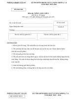 Đề thi và Đáp án HSG Tiếng Anh 6 cấp huyện năm 2015  2016