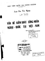 Vấn đề kiểm soát công nhân ngoại quốc tại việt nam 