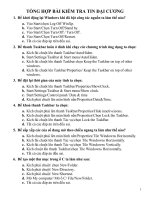 Đề cương trắc nghiệm TIN HỌC ĐẠI CƯƠNG