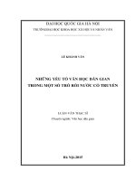 Những yếu tố văn học dân gian trong một số trò rối nước cổ truyền 