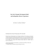 East Asia’s Dynamic Development Model  and the Republic of Korea’s Experiences
