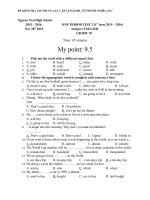 Nguyen trai high school  đề thi hk1 anh văn lớp 10