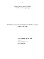 BÀI DỰ THI CUỘC THI ỨNG XỬ TÌNH HUỐNG SƯ PHẠM CỦA HỌC SINH ĐẠT GIẢI KHUYẾN KHÍCH