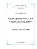 Tác động của không ngừng học hỏi lên chia sẻ tri thức trường hợp của các cơ sở lưu trú du lịch thuộc tổng công ty du lịch sài gòn trên địa bàn thành phố hồ chí minh 