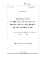 Nhân tố con người và những biện pháp nhằm phát huy nhân tố con người trong điều kiện đổi mới ở việt nam 