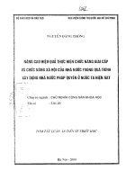 Nâng cao hiệu quả thực hiện chức năng giai cấp và chức năng xã hội của nhà nước trong quá trình xây dựng nhà nước pháp quyền ở nước ta hiện nay 