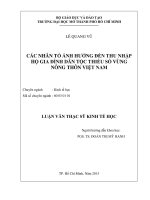 Các nhân tố ảnh hưởng đến thu nhập hộ gia đình dân tộc thiểu số vùng nông thôn việt nam 