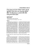Ứng dụng mô hình SWAT đánh giá tài nguyên nước khu vực thượng nguồn đầm thị nại phục vụ phát triển bền vững tỉnh bình định