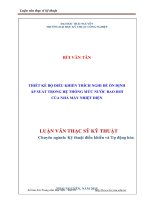 Thiết kế bộ điều khiển thích nghi để ổn định áp suất trong hệ thống mức nước bao hơi của nhà máy nhiệt điện