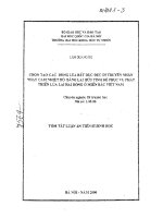 luận án tiến sĩ chọn tạo các dòng lúa bất dục đực di truyền nhân nhạy cảm nhiệt độ bằng lai hữu tính để phục vụ phát triển lúa lai hai dòng