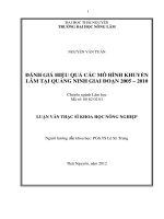 Đánh giá kết quả xây dựng các mô hình khuyến lâm tại quảng ninh giai đoạn 2005   2010 