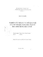 Nghiên cứu trí lực và mối quan hệ của nó với khả năng học toán ở học sinh trung học cơ sở 