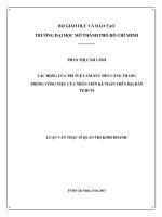 Tác động của trí tuệ cảm xúc đến căng thẳng trong công việc của nhân viên kế toán trên địa bàn thành phố hồ chí minh 