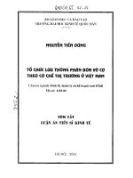 Tổ chức lưu thông phân bón vô cơ theo cơ chế thị trường ở việt nam 