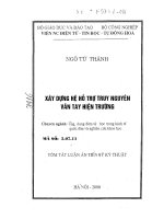 Xây dựng hệ hỗ trợ truy nguyên vân tay hiện trường 