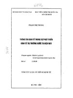 Thông tin kinh tế trong sự phát triển kinh tế thị trường nước ta hiện nay 