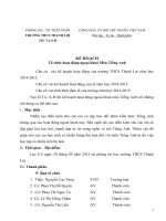 Kế hoạch Tổ chức hoạt động ngoại khoá môn Tiếng Anh