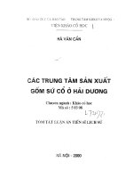 luận án tiến sĩ các trung tâm sản xuất gốm sứ cổ ở hải dương