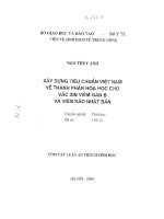 Xây dựng tiêu chuẩn việt nam về thành phần hóa học cho vác xin viêm gan b và viêm não nhật bản 