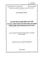 Các giải pháp tài chính nhằm phát triển khoa học công nghệ ở việt nam trong sự nghiệp công nghiệp hóa hiện đại hóa
