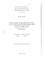 Nghiên cứu một số đặc điểm sinh trưởng tích lũy tinh dầu và khả năng nhân giống vô tính cây tràm lá hẹp 