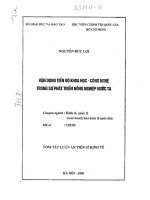 Vận dụng tiến bộ khoa học công nghệ trong sự phát triển nông nghiệp nước ta 