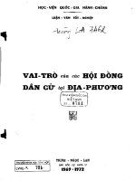 vai trò của các hội đồng dân cử tại địa phương 