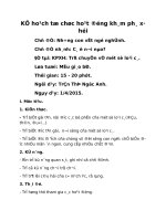 Kế hoạch tổ chức hoạt động khám phá xã hội trò truyện về một số loài cá