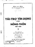 Tài trợ tín dụng cho nông thôn việt nam 
