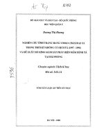 Nghiên cứu tình trạng mang VIBRIO CHOLERAE trong thời kỳ không có dịch tả và đề xuất mô hình giám sát phát hiện mầm bệnh tả 