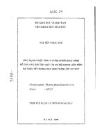 Ứng dụng phép tính vi phân để giải các bài tập cực trị có nội dung liên môn và thực tế trong dạy học toán 12 