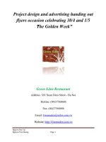 Project design and advertising handing out flyers occasion celebrating 304 and 15 The Golden Week