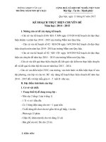 Kế hoạch thực hiện chuyên đề năm học 2014 2015