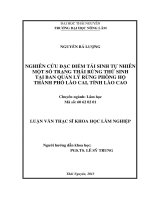 Nghiên cứu đặc điểm tái sinh tự nhiên và một số trạng thái rừng thứ sinh tại ban quản lý rừng phòng hộ TP lào cai, tỉnh lào cai 