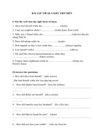 BÀI tập THÌ QUÁ KHỨ TIẾP DIỄN 