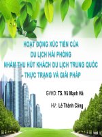HOẠT ĐỘNG XÚC TIẾN CỦA DU LỊCH HẢI PHÒNG NHẰM THU HÚT KHÁCH DU LỊCH TRUNG QUỐC