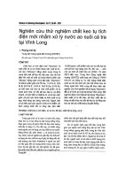 Nghiên cứu thử nghiệm chất keo tụ tích điện mới nhằm xử lý nước ao nuôi cá tra tại vĩnh long