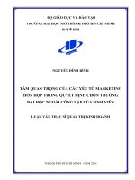 Tầm quan trọng của các yếu tố marketing hỗn hợp trong quyết định chọn trường đại học ngoài công lập của sinh viên 