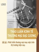 Slide thảo luận Kinh tế thương mại đại cương: Sự phát triển ngành may mặc trên thị trường hiện nay