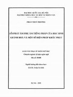 Lỗi phát âm phụ âm tiếng pháp của học sinh khánh hoà và vài biện pháp khắc phục 