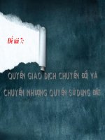 Giao dịch chuyển đổi, chuyển nhượng quyền sử dụng đất