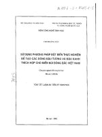 Sử dụng phương pháp đột biến thực nghiệm để tạo các dòng đậu tương và đậu xanh thích hợp cho miền núi đông bắc việt nam 