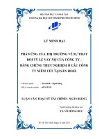 Phản ứng của thị trường về sự thay đổi tỷ lệ vay nợ của công ty  bằng chứng thực nghiệm ở các công ty niêm yết tại sàn HOSE 