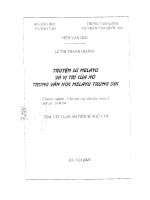 luận án tiến sĩ chuyện sử MELAYU và vị trí của nó trong văn học MELAYU trung đại